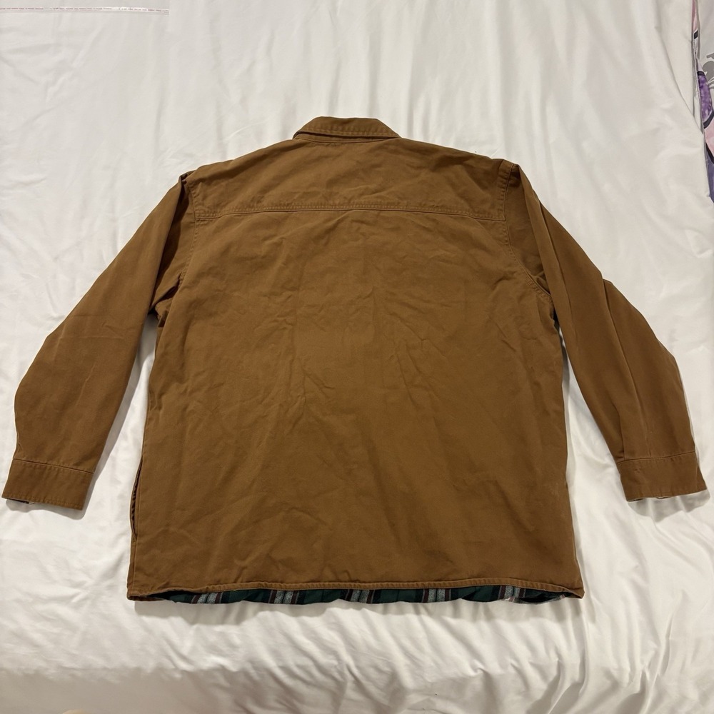 Rustic Ridge Shirt Jacket Mens 2XL Brown Flannel Lined Chamois Work Shacket Cttn - Picture 4 of 10